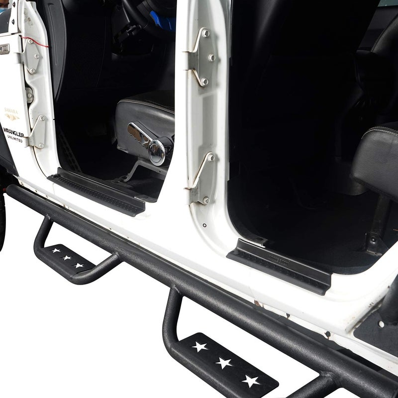 Hooke Road Wrangler JK Door Sill Entry Guard Black Thresholds Kit Compatible with Jeep JK Wrangler Unlimited 4-Door 07-18 - Image 3